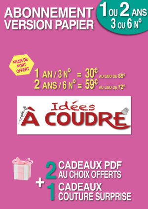 Affiche abonnement Idées à Coudre 1 ou 2 ANS