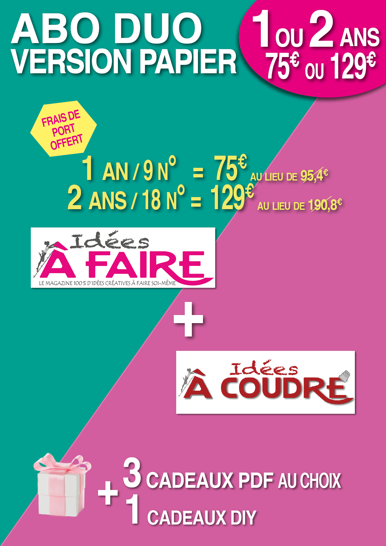 Affiche abonnement DUO 1 ou 2 ANS