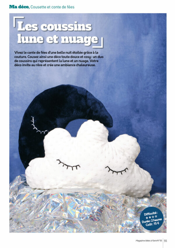 Coussins nuage et lune dans Idées à Faire 55