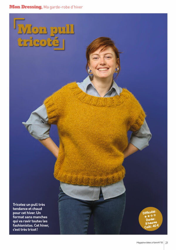 Mon pull tricoté sans manches dans Idées à Faire numéro 55